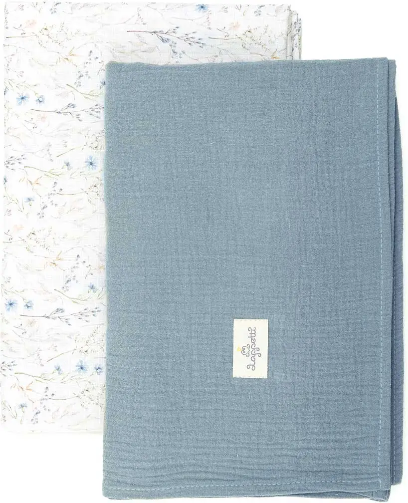 Lappetti Набор пеленок из муслина "Гарден" джинс, 2 шт, НП06/1