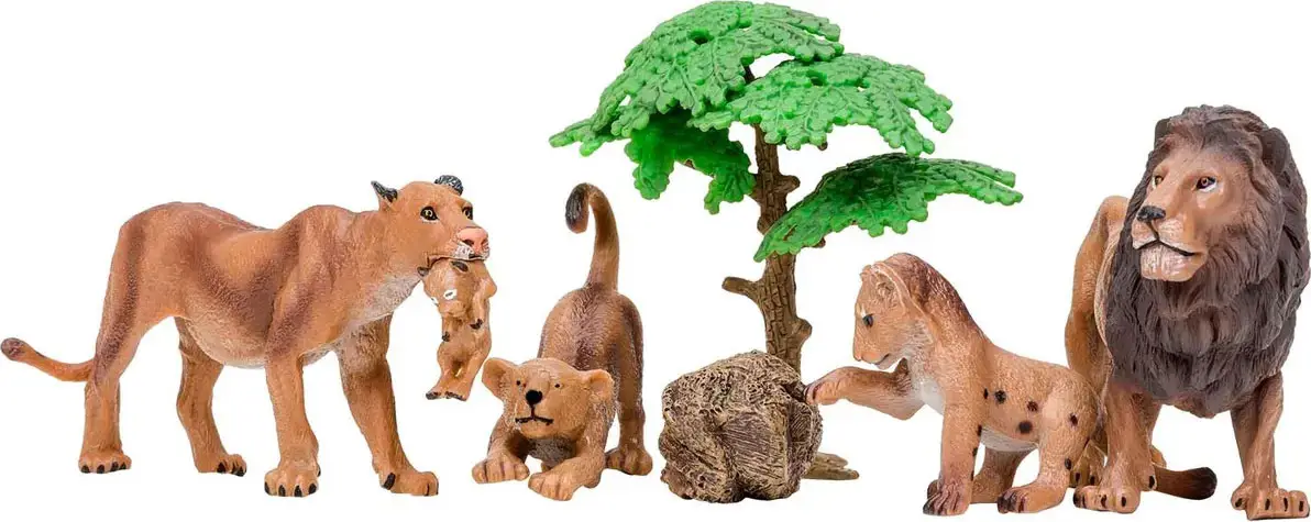 Набор фигурок животных Masai Mara серии Мир диких животных Семья львов, 6 предметов