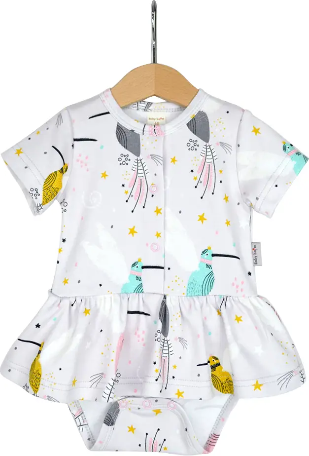 Боди-платье Baby Boom колибри на сером 80