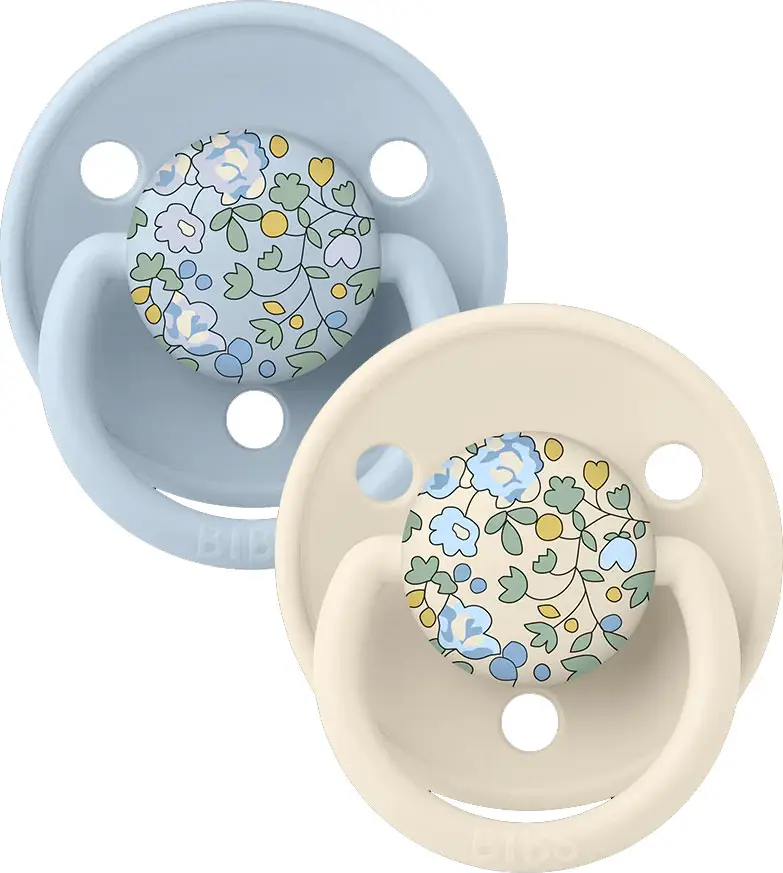 Набор пустышек силиконовых Bibs Liberty De Lux, Eloise, Baby Blue, 2 шт