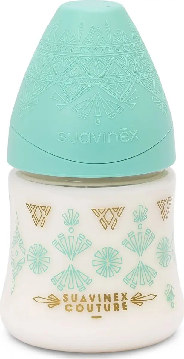 Бутылочка с силиконовой круглой соской Suavinex Haute Couture New 150 мл, белый