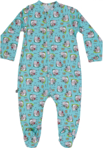 Фотография товара Комбинезон Little BIG Star, размер 48-74, кулир, улитки, бирюзовый, арт. 336169