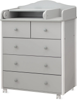 Комод Loona Daisy 800/4 с откидной пеленальной доской, серый/белый Комод Loona Daisy 800/4 с откидной пеленальной доской, серый/белый