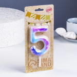 Фотография товара Свеча Страна Карнавалия в торт на шпажке Галактика цифра 5, гигант, 9 см