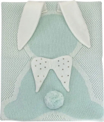 Фотография товара Плед двойная вязка Little Star Зайка Ангел Straz 90x90 см крем, мятный