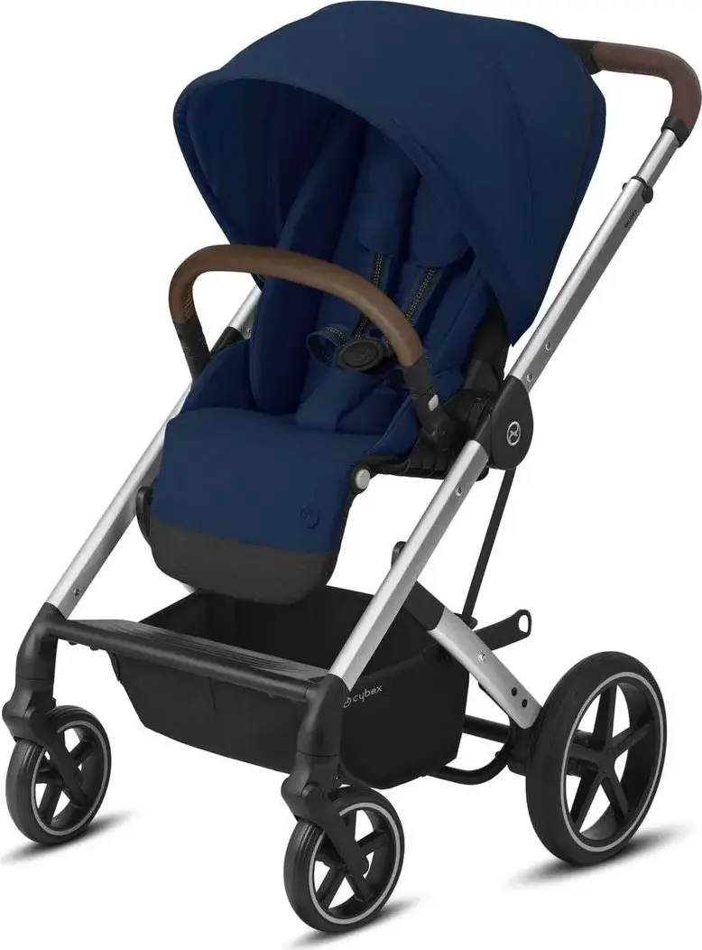 Детская коляска Cybex Balios S Lux SLV Navy Blue с дождевиком