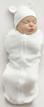 Фотография товара Пеленка-кокон на молнии с шапочкой Amarobaby Fashion, молочный, р.56-68