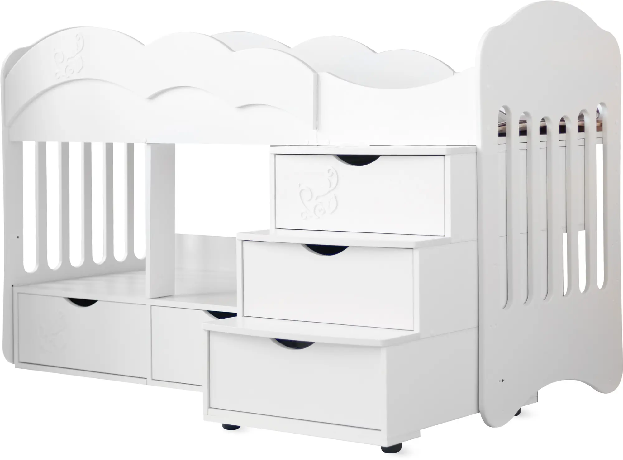 Кровать-трансформер-чердак Островок уюта Эльф-Виола белый