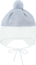 Фотография товара Шапка детская вязаная Amarobaby Pure Love WIND, серый, демисезонная, с подкладом, размер 42-44