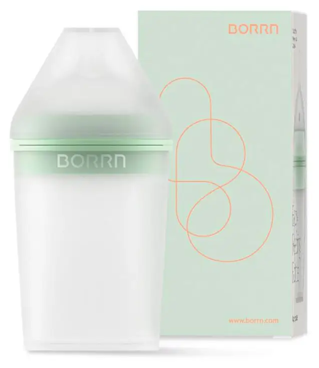 Бутылочка для кормления из силикона с держателем из пластика BORRN Feeding Bottle Зеленый 240 мл