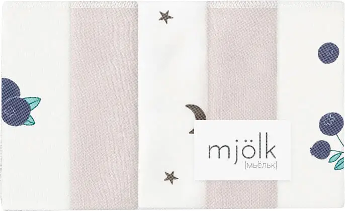 Набор платочков-слюнявчиков Mjolk Голубика, 20х20 см