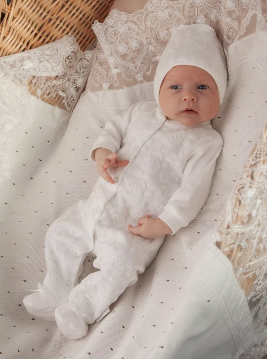 Фотография товара Комплект 2 пр. (комбинезон + чепчик) (цв. экрю, р. 56-36)