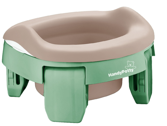 Фотография товара Горшок дорожный HandyPotty 3 в 1 оливковый и вкладка бежевая