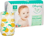 Фотография товара Подгузники Offspring, размер S, 3-6 кг, 48 шт, расцветка Апельсины
