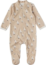 Фотография товара Комбинезон Little Star Гуси с точками интерлок бежевый 80