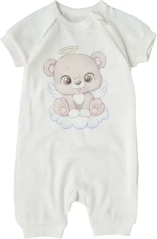 Песочник на молнии Мишка Ангел, крем, р. 86