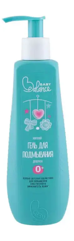 Мягкий гель для подмывания девочек Baby Balance, 250 мл, AQA baby