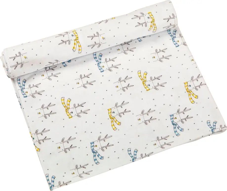 Пеленка трикотажная Amarobaby Soft Hugs Оленята, белый 90х120 см