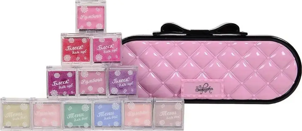 Зефирка романтическая серия. Набор декоративной косметики для девочек в кейсе Волшебная палетка