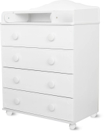 Комод Loona Canna 800/4 с откидной пеленальной доской, белый Комод Loona Canna 800/4 с откидной пеленальной доской, белый