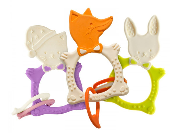 Фотография товара Прорезыватели в наборе BUNNY зелёный + FOX бежевый + MEOW сиреневый