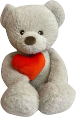 Фотография товара Мягкая игрушка Медведь Люк, светло-серый с сердцем, 35 см, МЛюк/25/78