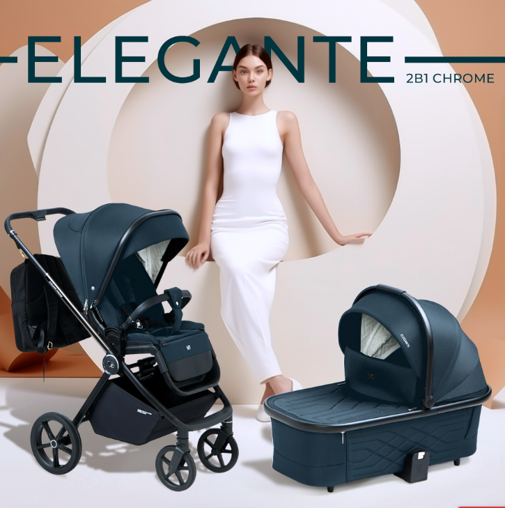 Коляска 2в1 Sweet Baby Elegante Chrome Blue