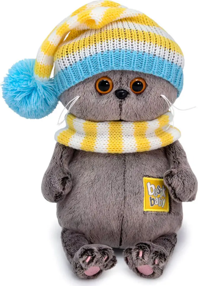 Игрушка Мягконабивная Басик Baby в вязаном колпаке, 20 см