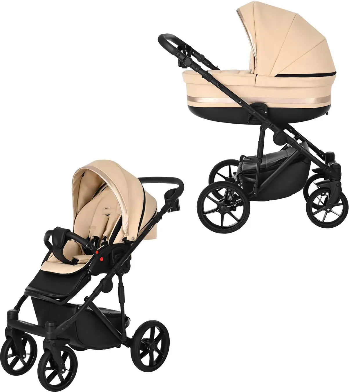 Коляска 2 в 1 Pituso Luna короб, прогулка, Champagne