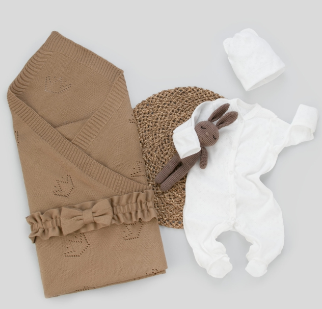 Фотография товара Комплект на выписку 4 предмета "Новый Бристоль", капучино, лето (р. 16 (рост 50-56 см))