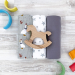 Сет из 3х пелёнок Mjolk Гуси/Fog/Звёзды 120х85 см