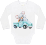 Фотография товара Боди Luxury Baby Мышонок на машинке 80 белый
