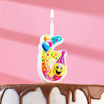 Фотография товара Свеча Страна Карнавалия для торта Смайлик с шарами цифра 6, 12,2 см