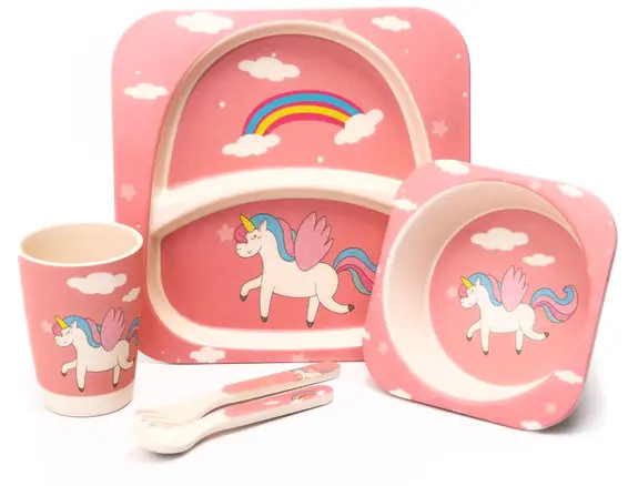 Набор бамбуковой посуды Крошка Я Единорог 5 предметов