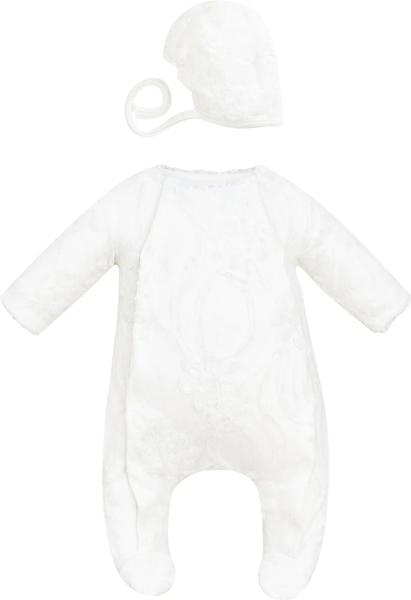 Комбинезон Choupette нарядный с чепчиком кружевной, экрю 56