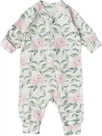 Фотография товара Комбинезон Little Star растущий на молнии Пионы, р. 74, крем