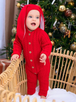 Фотография товара Комбинезон Little Star с капюшоном Зайчонок красный 74 0-3 мес