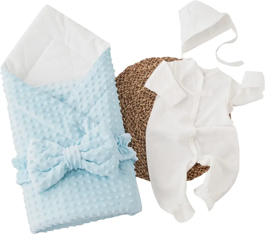 Комплект на выписку 4 предмета Первый гардероб, голубой, лето, р. 16, рост 50-56 см