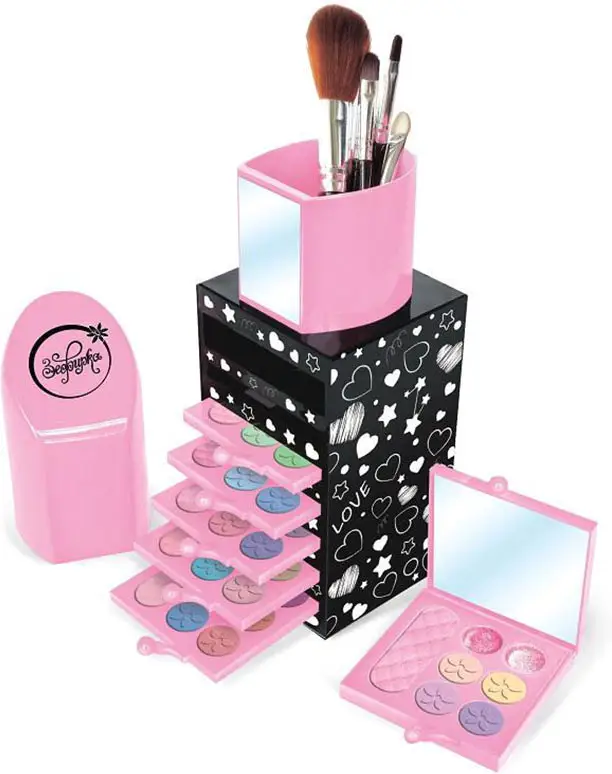 Зефирка романтическая серия. Набор декоративной косметики для девочек в кейсе Помада