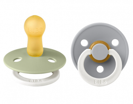 Фотография товара Набор пустышек латексных ночных BIBS Couture Glow, 2 шт. - Sage/Cloud, 0+ мес.