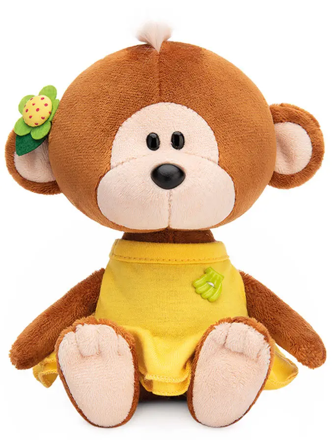 Мягкая игрушка Budi Basa Обезьянка Отиша в желтом платье 15 см