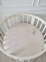 Фотография товара Простыня для овальной кроватки однотонная Lappetti на резинке, цвет бежевый