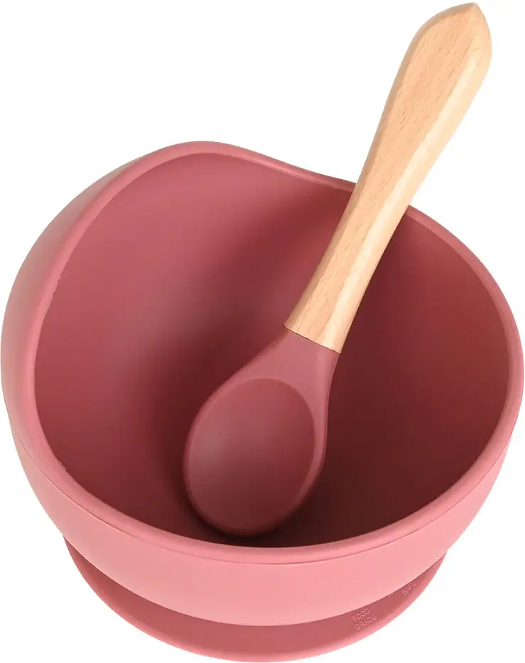 Pituso Тарелка силиконовая и ложка 380 мл Red
