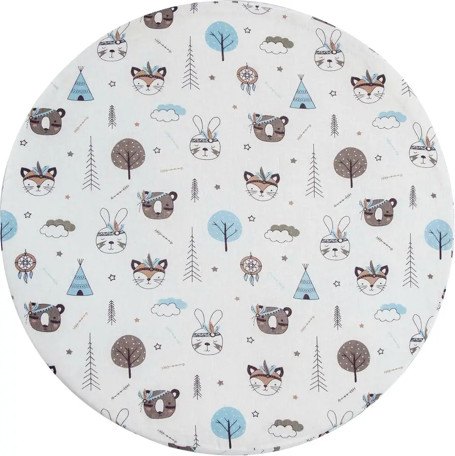 Простыня AmaroBaby на резинке круглая Индейцы бязь 75х75х12 см