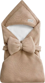 Фотография товара Конверт Amarobaby Pure Love Batic вязаный утепленный на выписку, бежевый 85 см