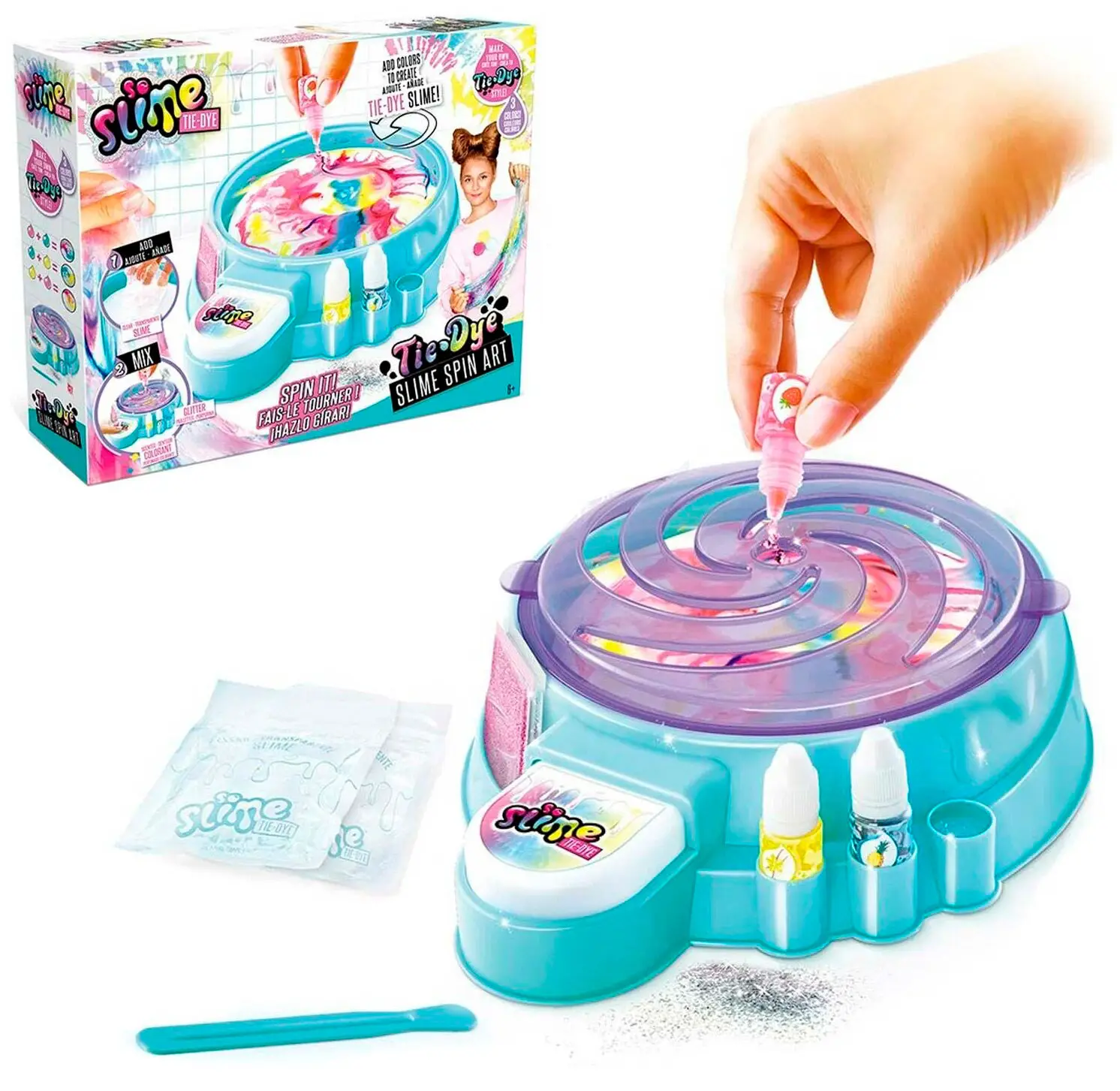 Набор для творчества со слаймами So Slime Diy серии Tie-Dye Slime Спин-арт дизайн