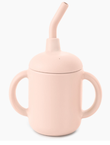 Фотография товара 15065, Поильник силиконовый с трубочкой (light pink)