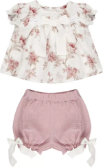 Фотография товара Комплект для девочек блузка и шорты Наследник Выжанова, винтажная роза, р.56-36