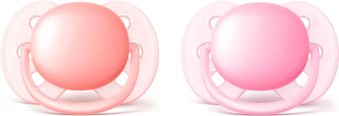 Пустышка силиконовая ортодонтическая Philips Avent Ultra Soft (0-6 мес) 2 штуки SCF213/20