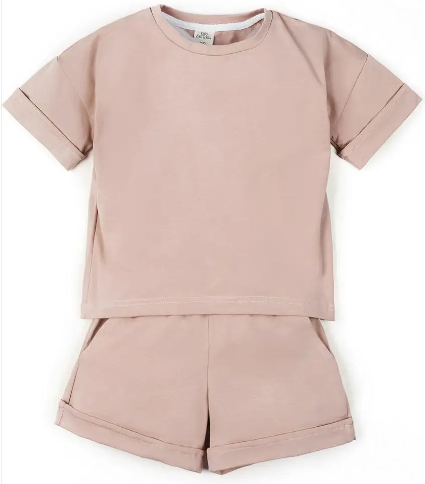 Костюм детский Amarobaby Jump футболка, шорты, бежевый, размер 98-104